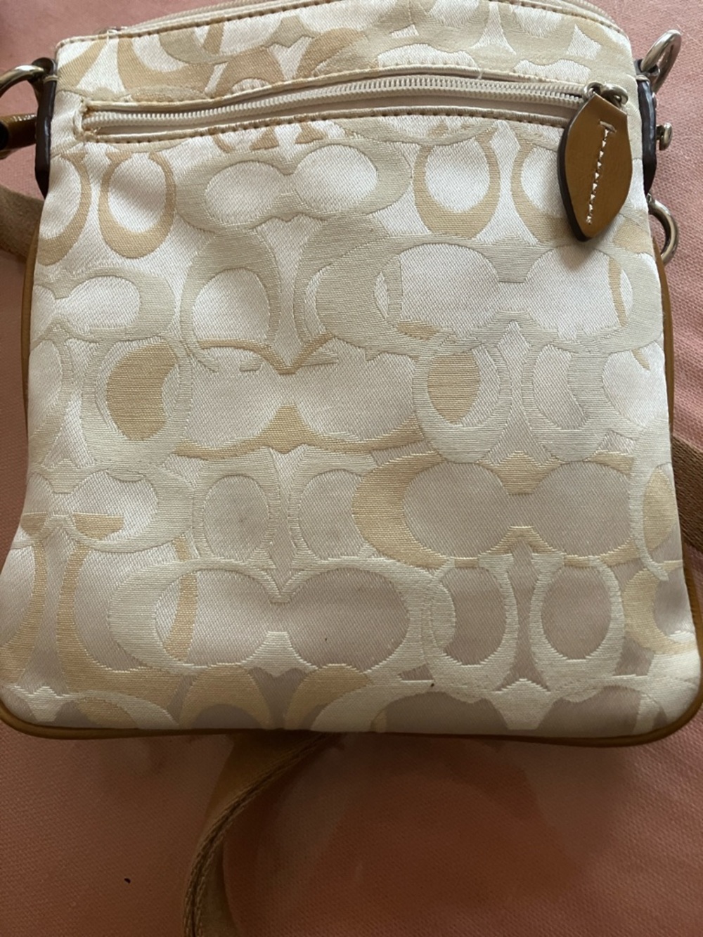 Coach Cream and Brown Swingpack Signature Crossbody - Picture 5 of 5